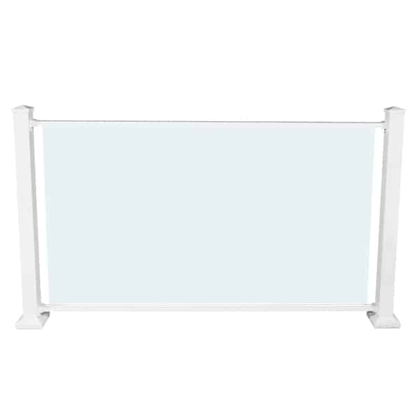 Glass rail with glass - white