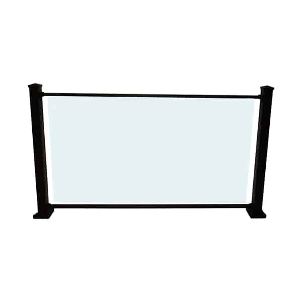 Glass rail with glass - black
