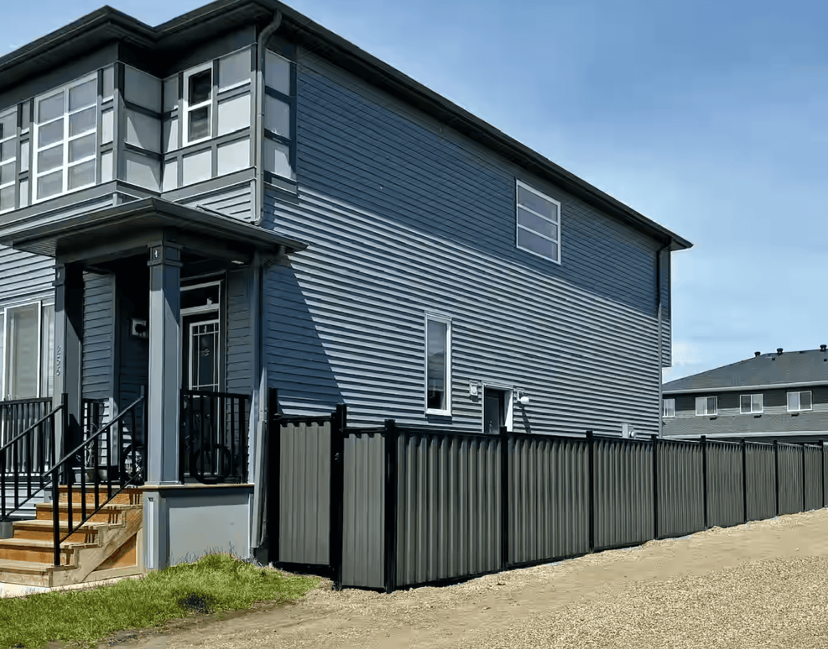 Black Grey Metal fence